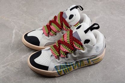 Low Top Sneakers With Multicolor Laces - White Unisex Streetwear Limited Edition - ### White Low Top Sneakers with Multicolor Laces Step into a world of vibrant style