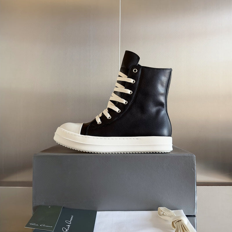 Rick Owens High-top Sneakers - Black Unisex Streetwear Limited Edition - **Rick Owens Black High-Top Sneakers: Bold Style and Premium Craftsmanship** Introducing the Rick Owens Black