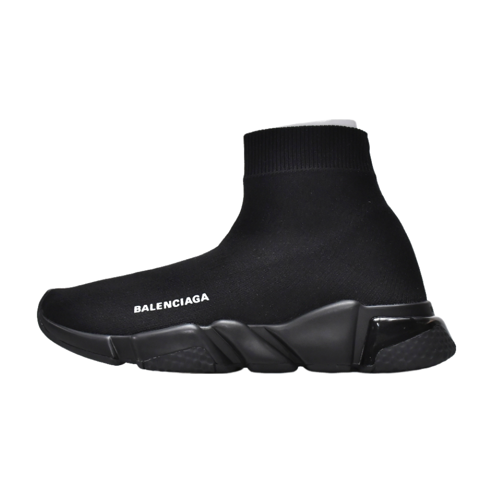 BALENCIAGA Speed Trainer - Triple - Black Unisex Streetwear Limited Edition - The Balenciaga Speed Trainer x Triple Black edition elevates the iconic Speed Runner collection with