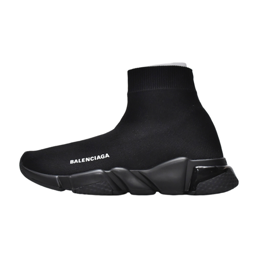 BALENCIAGA Speed Trainer - Triple - Black Unisex Streetwear Limited Edition - The Balenciaga Speed Trainer x Triple Black edition elevates the iconic Speed Runner collection with