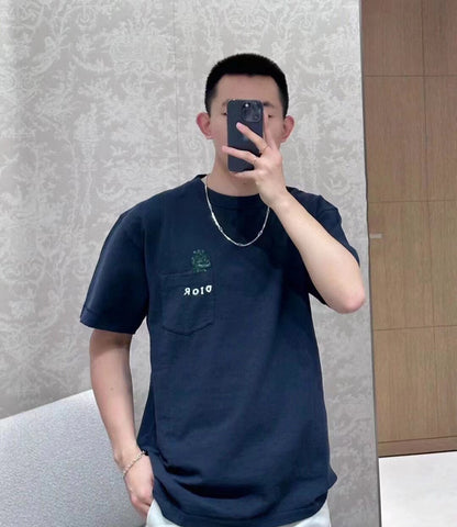 Camiseta Dior con bordado de lagarto - Negra