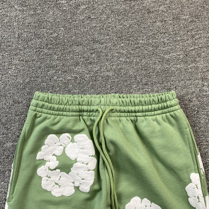 PANTALONES DEPORTIVOS DENIM TEARS CON CORONA DE ALGODÓN, VERDE CLARO