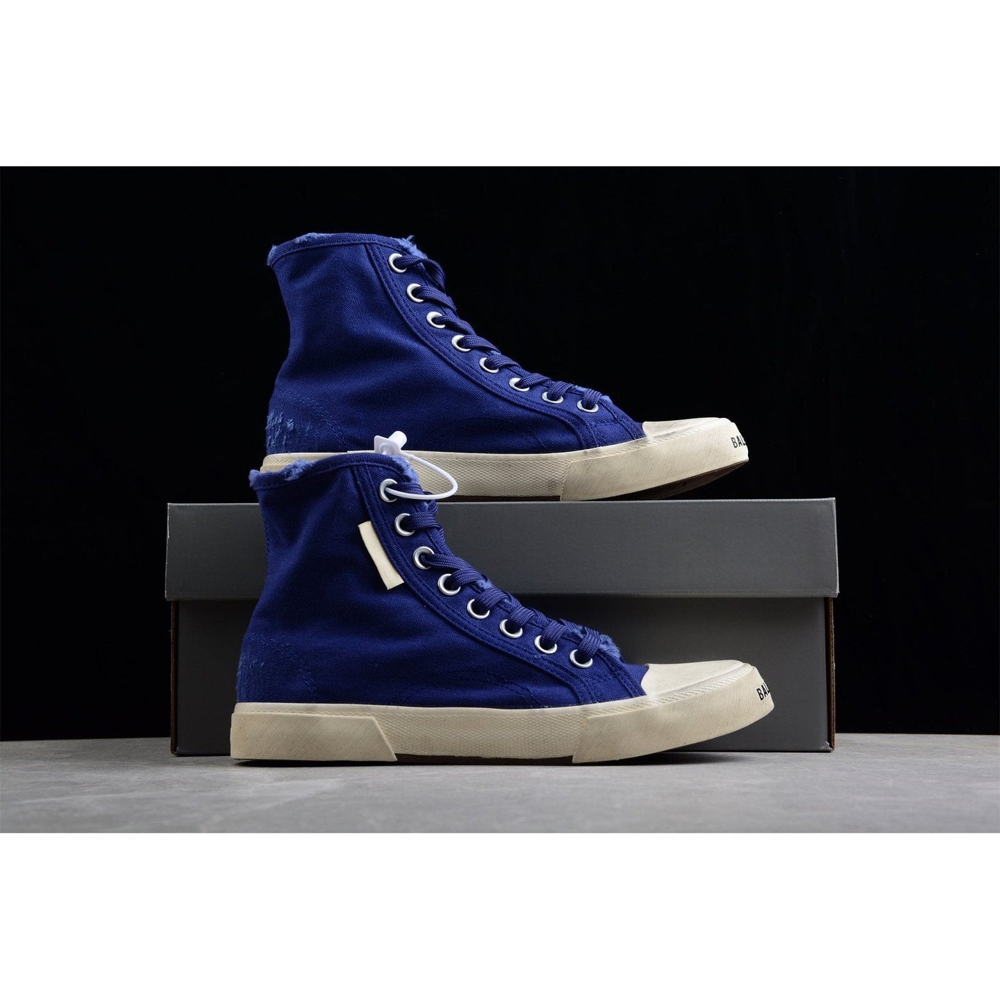 BALENCIAGA Paris High Vulc Destr - Sneakers - Blue Unisex Streetwear Limited Edition - Introducing the BALENCIAGA Paris High Vulc Destr x Blue, a striking embodiment of urban edge