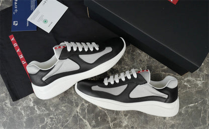 PRADA America's Cup Silver Sneakers - Black Unisex Streetwear Limited Edition