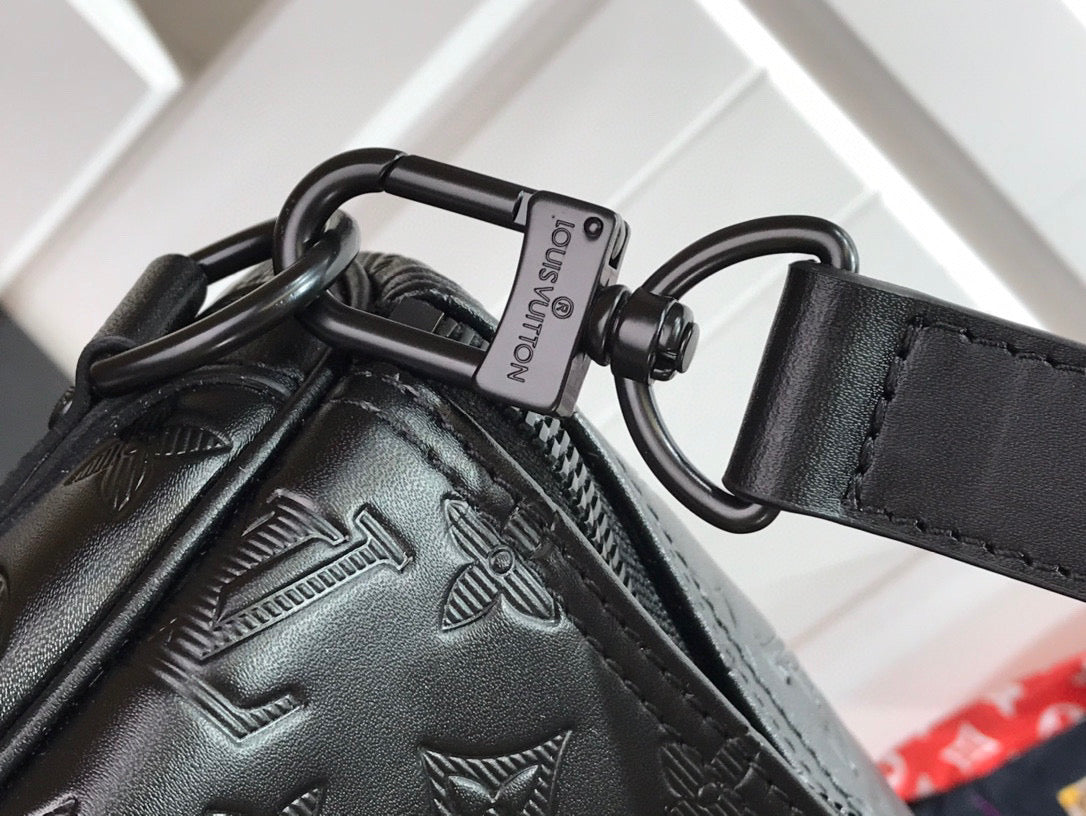 LOUIS VUITTON KEEPBALL 50 BLACK LEATHER TRAVEL BAG - box - replica sneakers