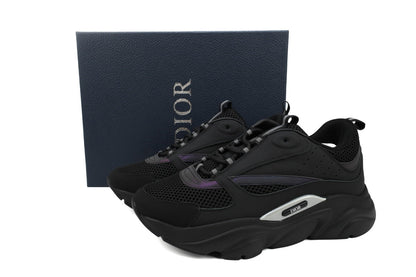 DIOR B22 Reflective Sneakers - Black Unisex Streetwear Limited Edition