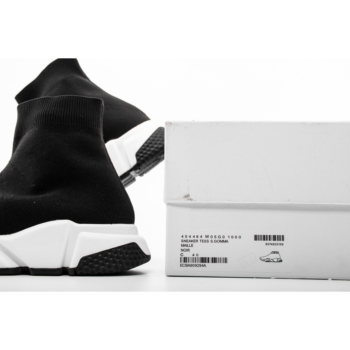 BALENCIAGA Speed Trainer - White - Black Unisex Streetwear Limited Edition - The Balenciaga Speed Trainer x Black White Black edition presents a striking monochromatic design that