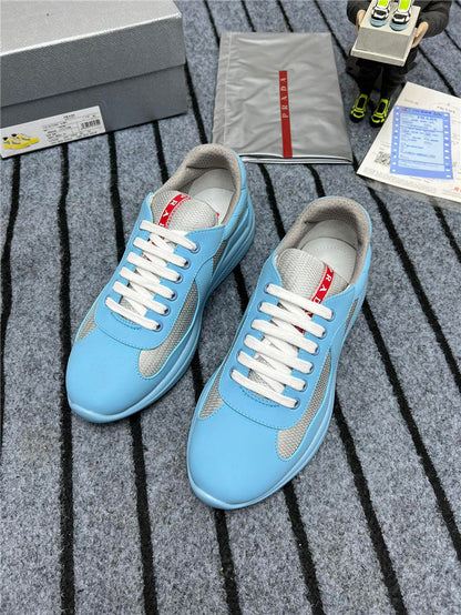 PRADA America's Cup Soft Rubber Light Silver Sneakers - Blue Unisex Streetwear Limited Edition