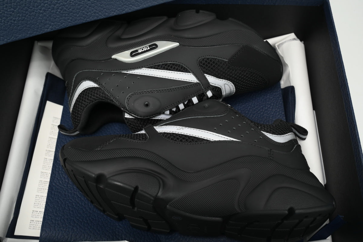 DIOR B22 Silver Sneakers - Black Unisex Streetwear Limited Edition