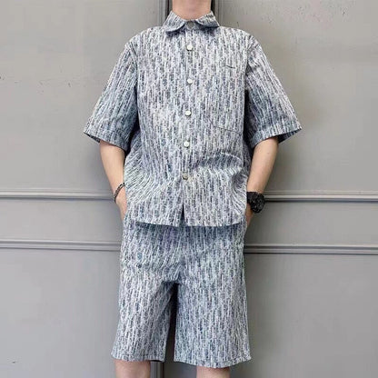 Dior Monogram Shirt (blue - White) Unisex Streetwear Limited Edition - <p dir='ltr'><span>This Dior shirt features a subtle monogram pattern in blue and white. The