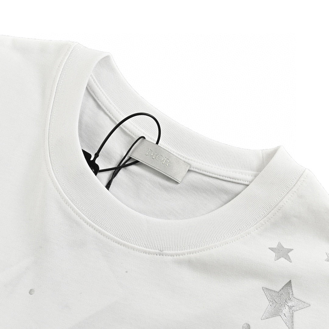 Camiseta blanca con estampado de estrella de Dior