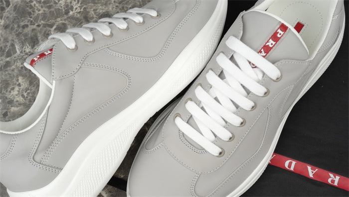 PRADA America's Cup Silver Sneakers - Red Unisex Streetwear Limited Edition