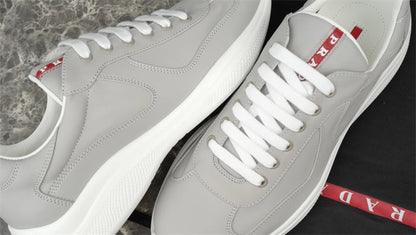 PRADA America's Cup Silver Sneakers - Red Unisex Streetwear Limited Edition