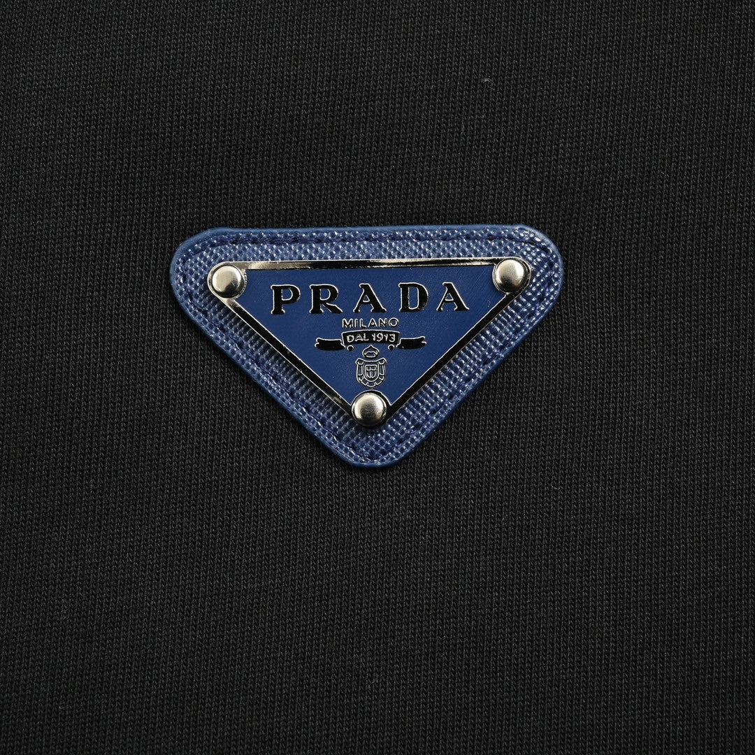 Prada Milano Logo T-Shirt (Black) - detail - replica sneakers