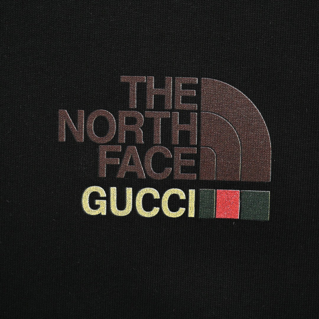 The North Face - Gucci Nature Print T-shirt (black) Unisex Streetwear Limited Edition - The North Face x Gucci Nature Print T-Shirt in black is a premium blend of