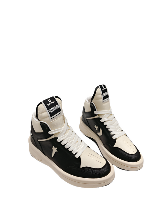 Rick Owens High-top Sneakers - Black Unisex Streetwear Limited Edition - **Rick Owens High-Top Sneakers: Dual-Tone Elegance and Craftsmanship** Step up your fashion game with Rick