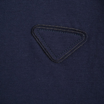 Prada Navy Contrast Trim T-Shirt - detail - replica sneakers