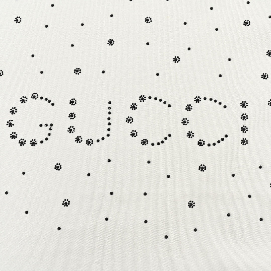 Camiseta blanca adornada de Gucci