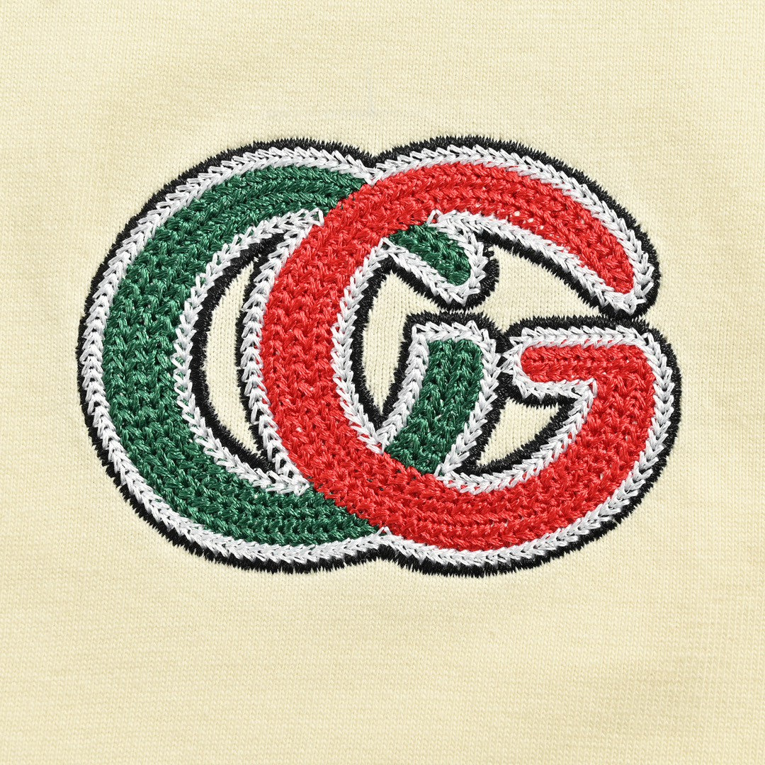 T-shirt Gucci en coton avec logo GG crème