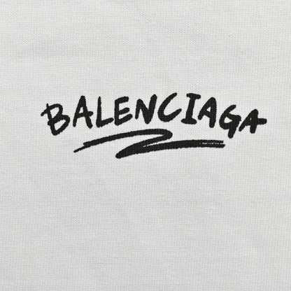 T-shirt blanc Balenciaga avec motif graphique audacieux