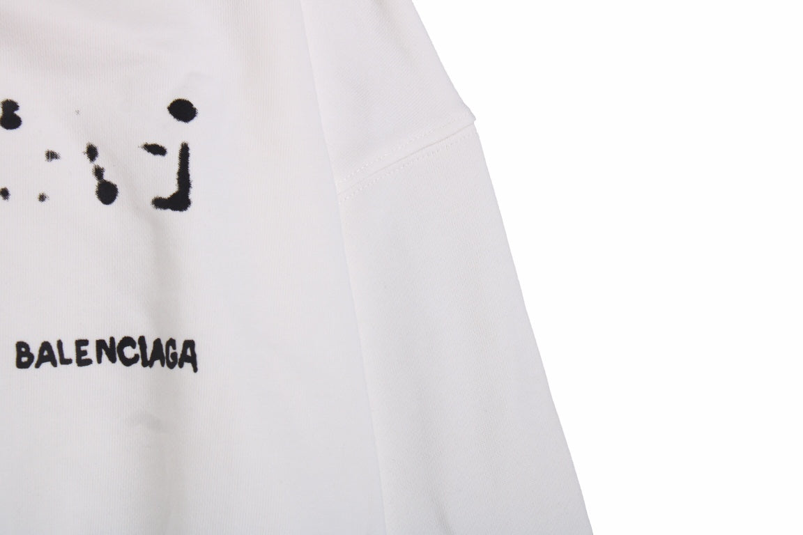 Sudadera blanca con logo de Balenciaga