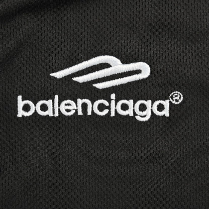 Camiseta negra con el logo de fútbol de Balenciaga