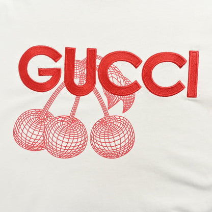Camiseta Gucci con estampado de cerezas (blanca)