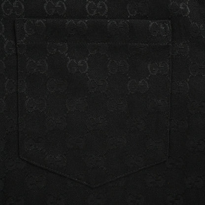 Camisa negra de manga corta con monograma GG de Gucci