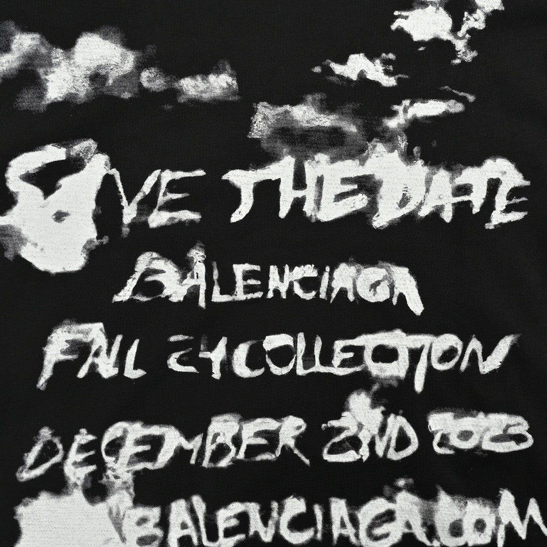 Camiseta negra Balenciaga Save the Date