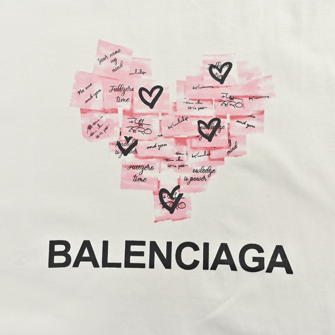 Camiseta Balenciaga Love Notes en blanco
