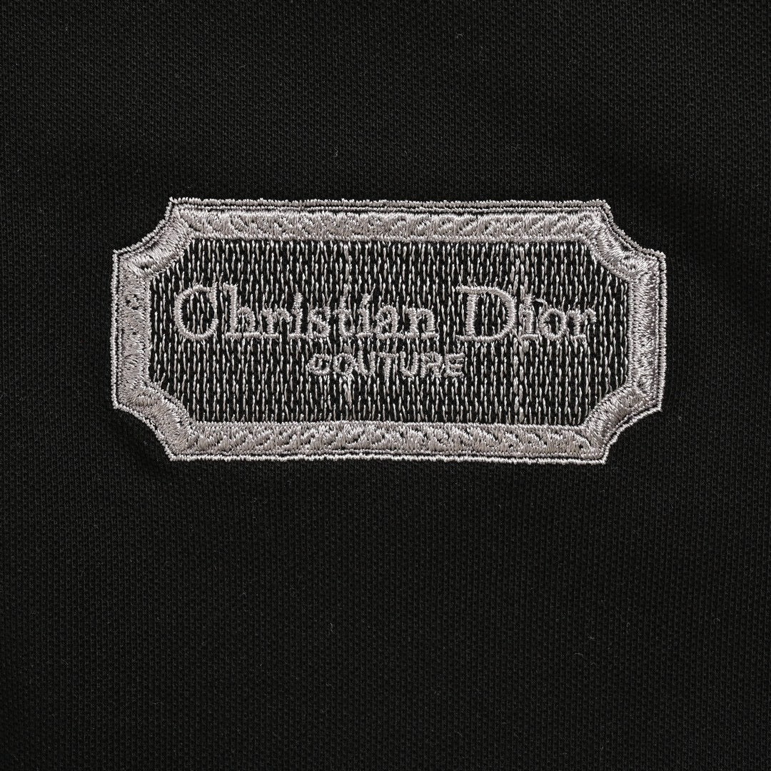 Dior Polo Shirt (black) Unisex Streetwear Limited Edition - This black Dior polo shirt combines timeless sophistication with contemporary flair. It features a Christian