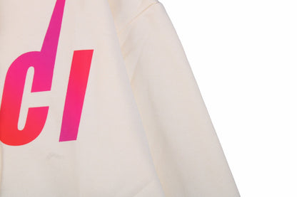 Sudadera con capucha Gucci con logo arcoíris - Crema