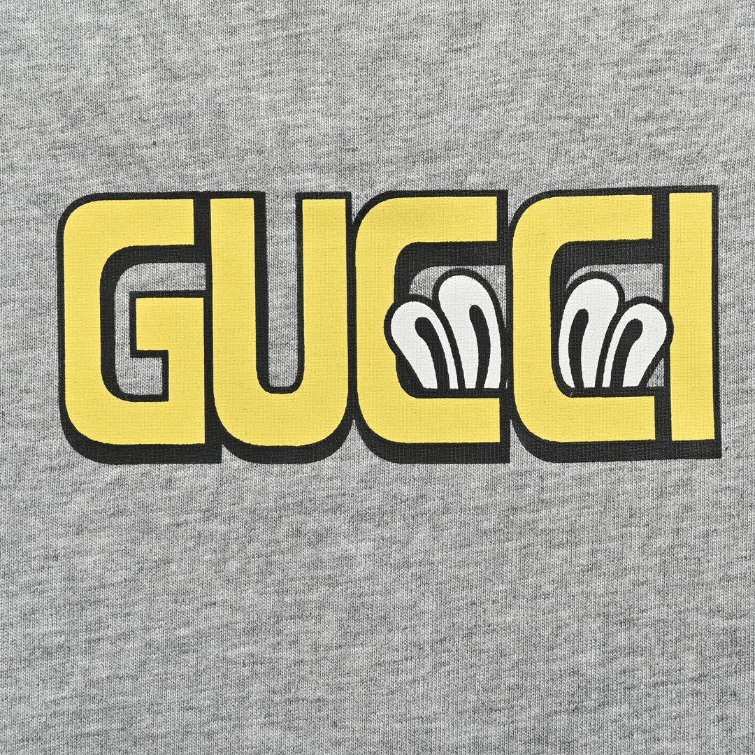Camiseta Gucci con estampado de dibujos animados (Gris)
