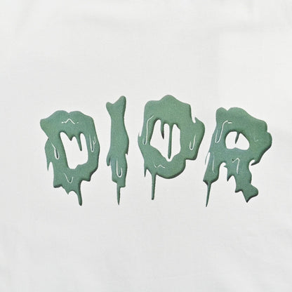 Dior Dripping Logo T-shirt (white) Unisex Streetwear Limited Edition - The Dior Dripping Logo T-Shirt in white is a striking addition to any contemporary wardrobe.