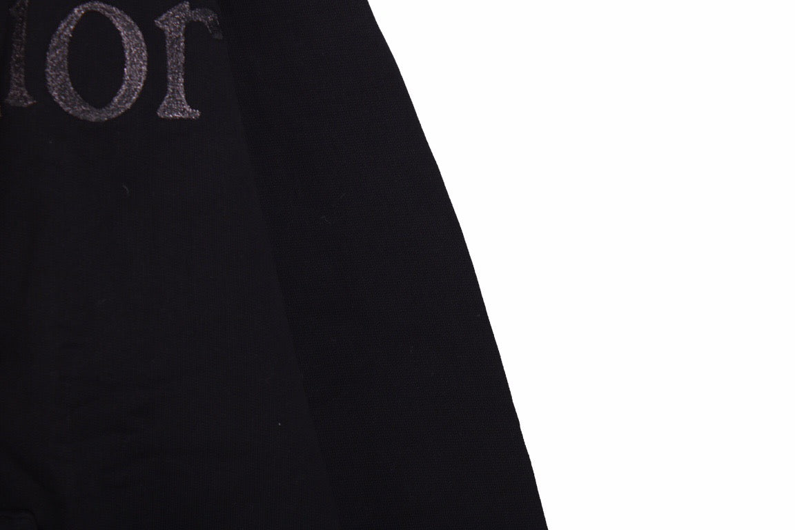 SUDADERA CON CAPUCHA DIOR CON LOGOTIPO DE FLORES NEGRA