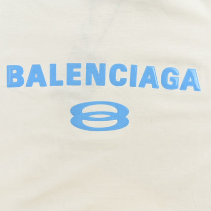 Camiseta Balenciaga con logo azul (blanca)