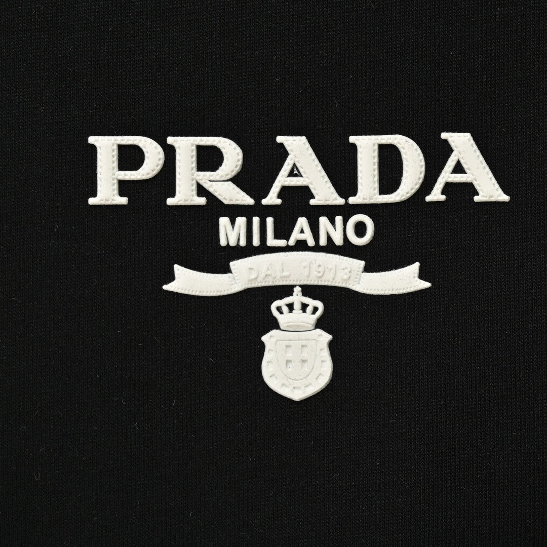 Prada Milano Logo Black T-Shirt - detail - replica sneakers