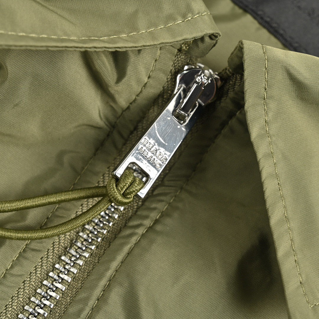 Prada Olive Green Short-Sleeve Jacket - detail - replica sneakers