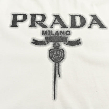 Prada Milano White Emblem T-Shirt - detail - replica sneakers