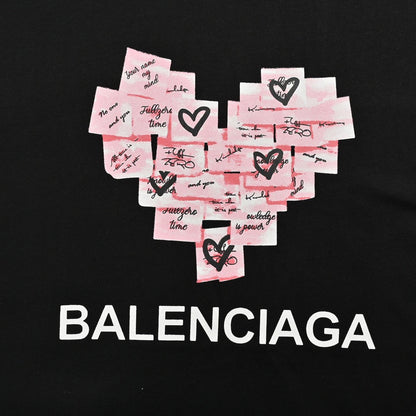 Camiseta Balenciaga Love Notes en negro