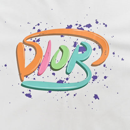 Camiseta blanca con logo multicolor de Dior