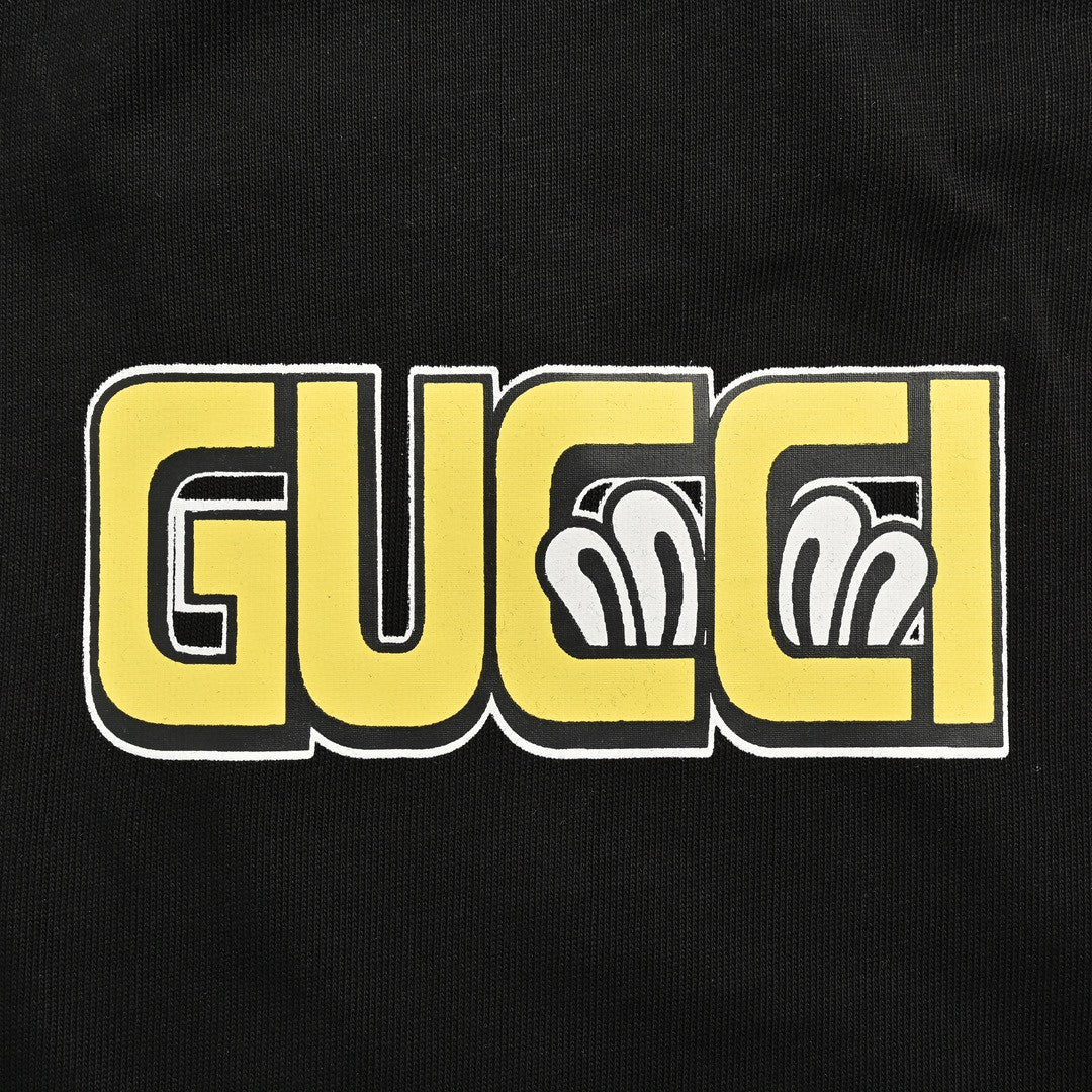Camiseta Gucci con estampado de dibujos animados (negra)