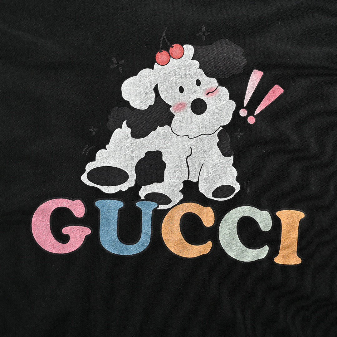 Gucci Cartoon Cow Logo T-shirt (black) Unisex Streetwear Limited Edition - The Gucci Cartoon Cow Logo T-Shirt in black brings a playful twist to luxury fashion.