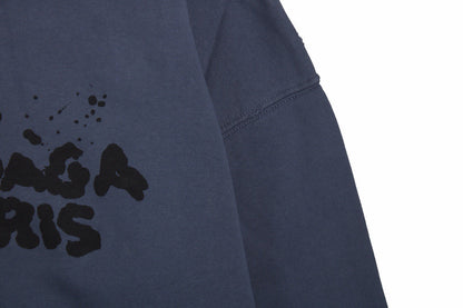Sudadera con capucha Balenciaga Paris Graffiti - Azul