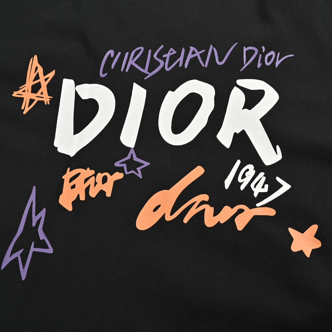 Camiseta negra gráfica de Dior Christian Dior