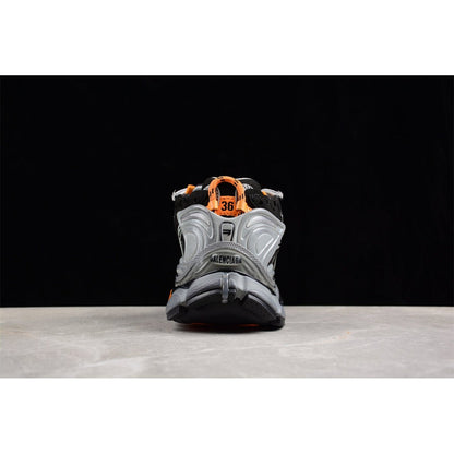BALENCIAGA Runner - Grey Orange Sneakers - Black Unisex Streetwear Limited Edition - The Balenciaga Runner x Black Grey Orange sneakers showcase a striking blend of style and