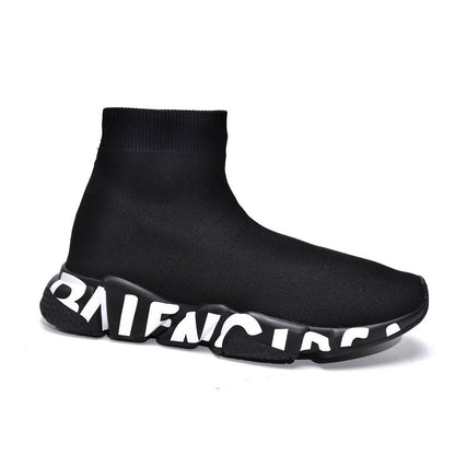 BALENCIAGA Speed Graffiti Trainer - - Black Unisex Streetwear Limited Edition - The Balenciaga Speed Graffiti Trainer x Black is a captivating blend of haute couture and