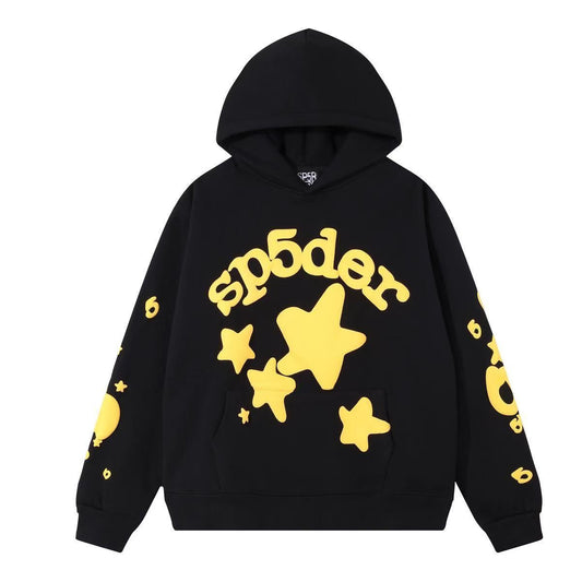 SP5DER STAR HOODIE BLACK