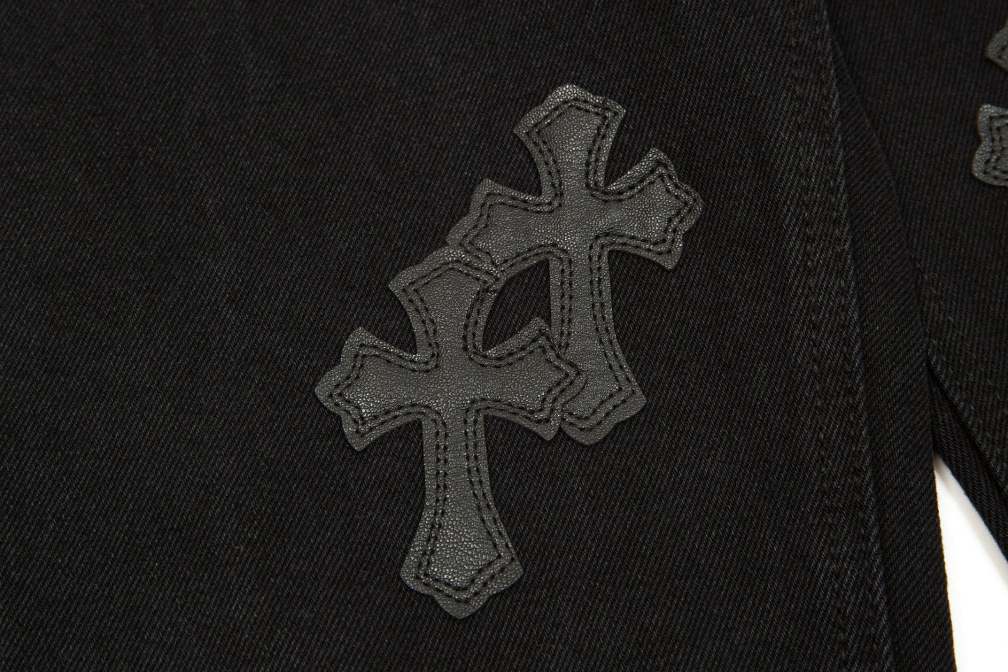 CHROME HEARTS BLACK CROSS PATCH JEANS BLACK - insole - replica sneakers