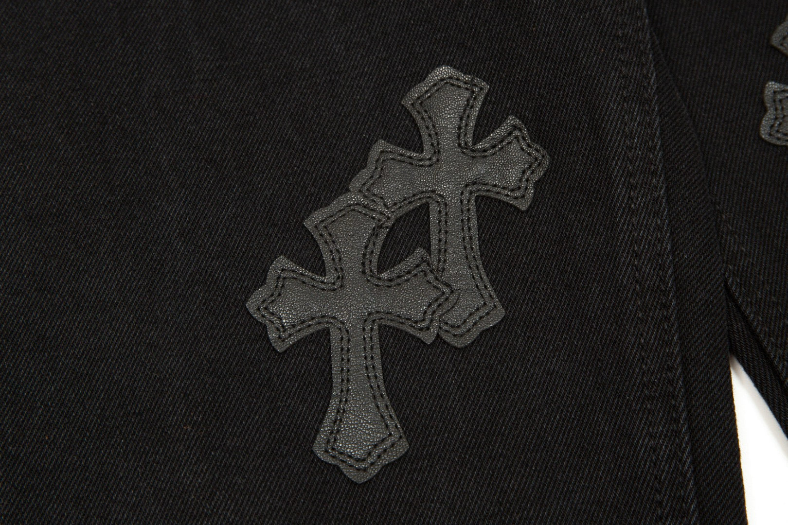 CHROME HEARTS BLACK CROSS PATCH JEANS BLACK - insole - replica sneakers